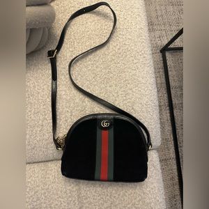 Suede dome crossbody bag